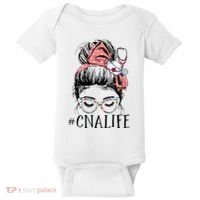 Messy Bun CNA Life Women Funny Certified Nursing Assistant Baby Bodysuit thumb 0