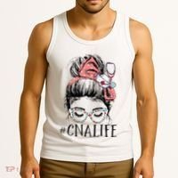 Messy Bun CNA Life Women Funny Certified Nursing Assistant Tank Top thumb 3