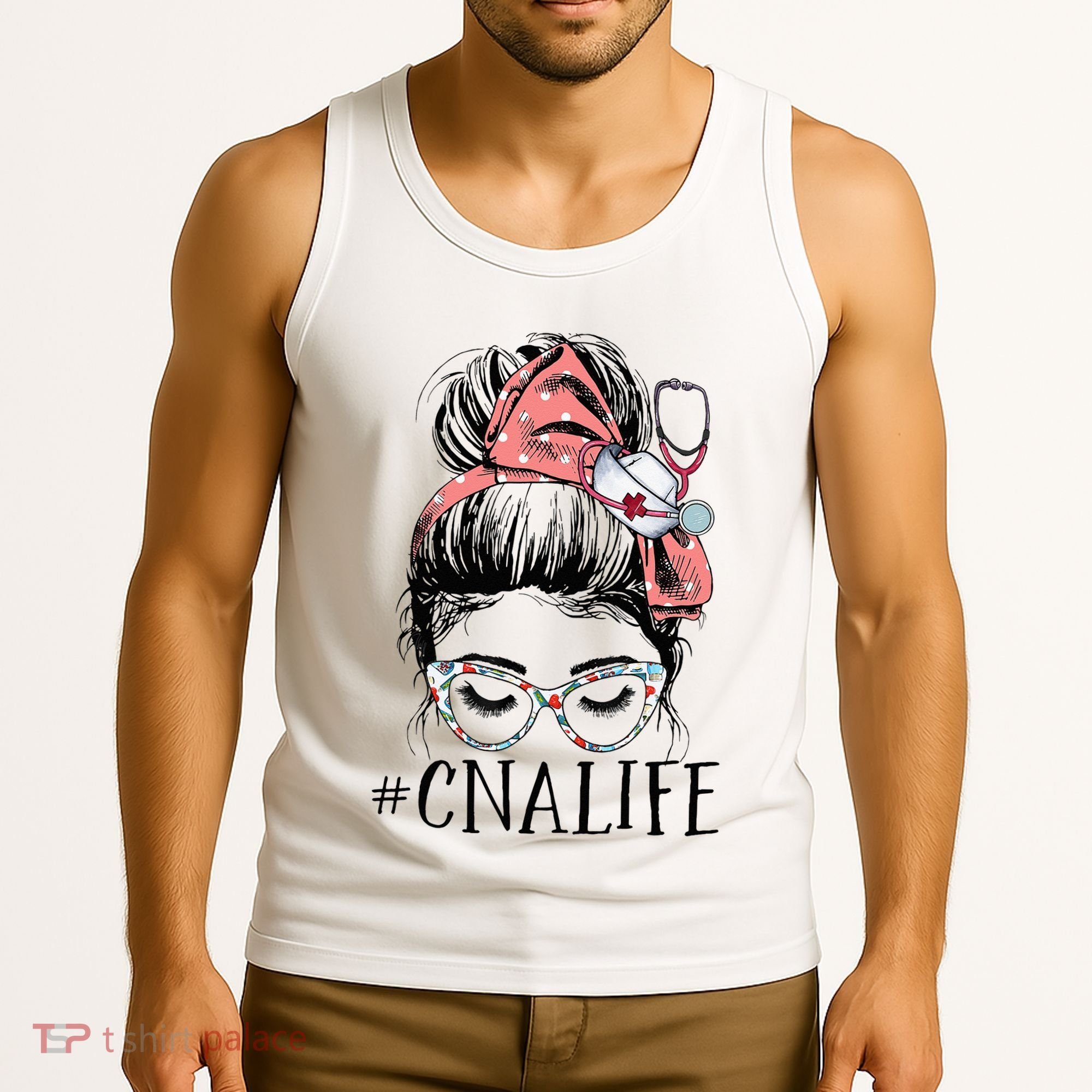 Messy Bun CNA Life Women Funny Certified Nursing Assistant Tank Top