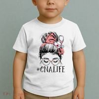 Messy Bun CNA Life Women Funny Certified Nursing Assistant Toddler T-Shirt thumb 2