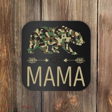 Mama Bear Camo Mother's Day Gift  Coaster