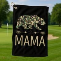 Mama Bear Camo Mother's Day Gift  Golf Towel thumb 1