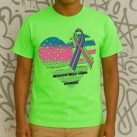 Metastatic Breast Cancer Awareness USA American Flag Ribbon Heart T-Shirt thumb 3