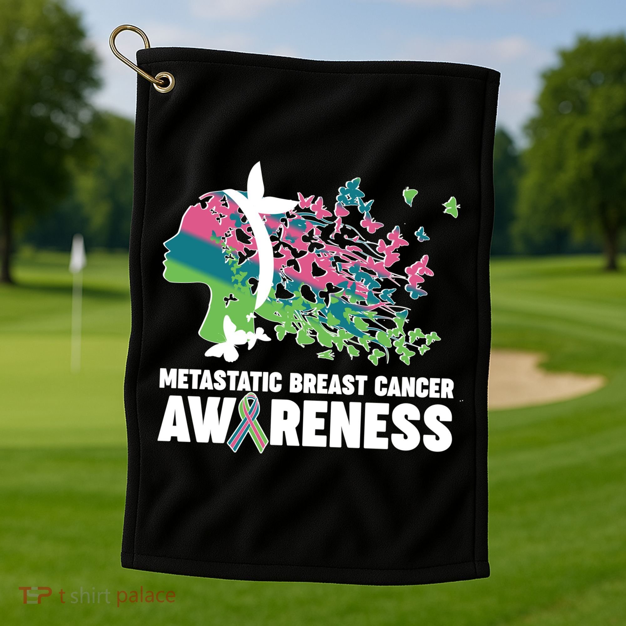 Metastatic Breast Cancer Awareness Butterflies Golf Towel