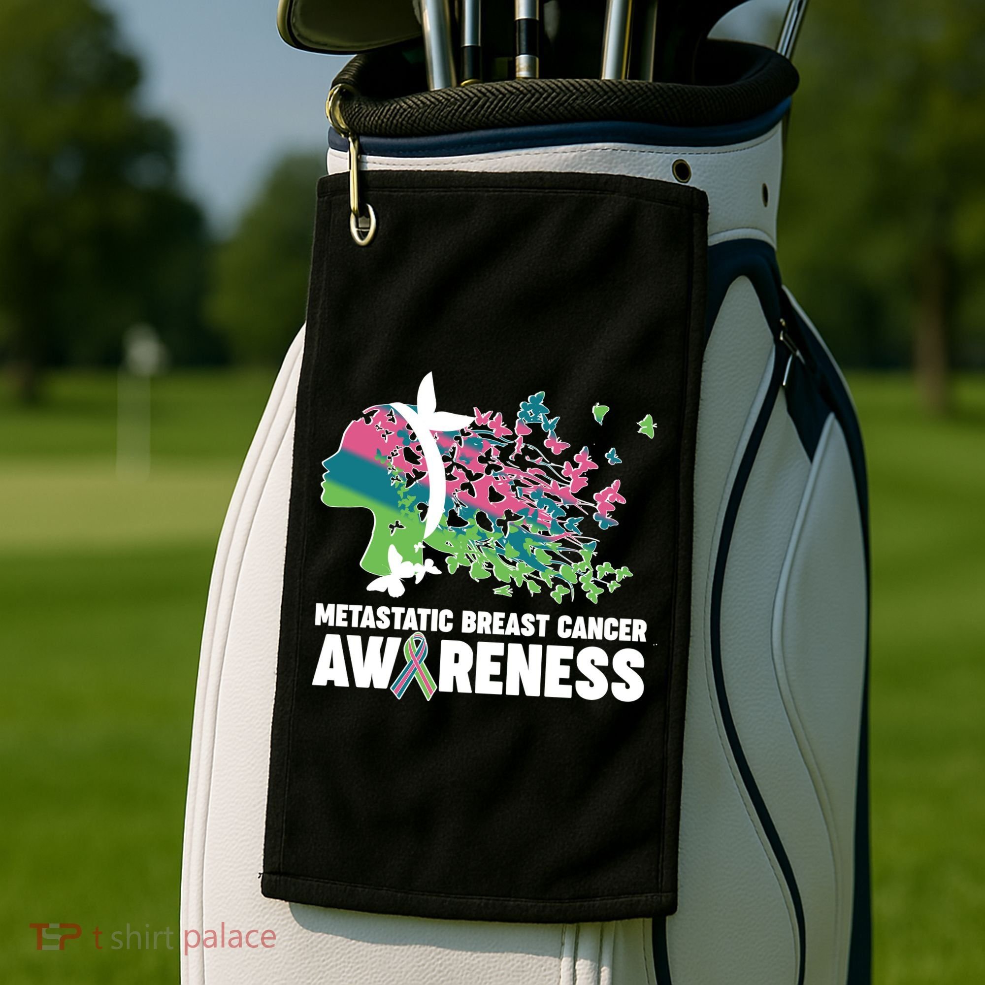 Metastatic Breast Cancer Awareness Butterflies Golf Towel