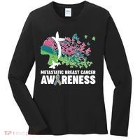 Metastatic Breast Cancer Awareness Butterflies Women's Long Sleeve Shirt thumb 0