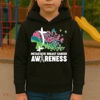 Metastatic Breast Cancer Awareness Butterflies Kids Hoodie thumb 3