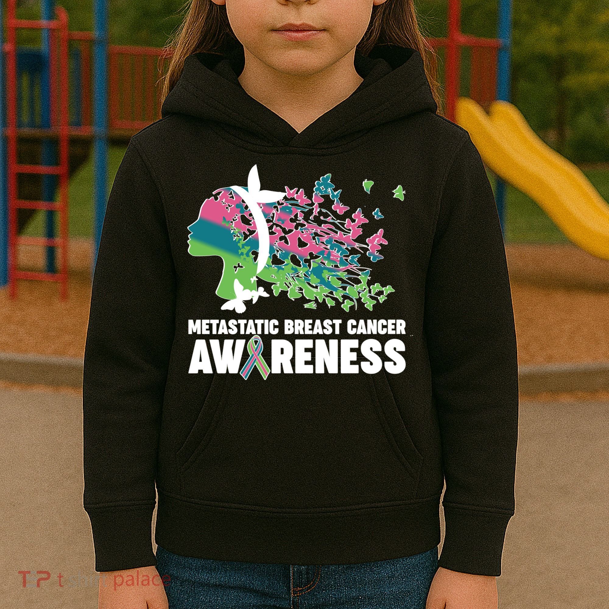 Metastatic Breast Cancer Awareness Butterflies Kids Hoodie