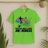 Metastatic Breast Cancer Awareness Butterflies T-Shirt thumb 2