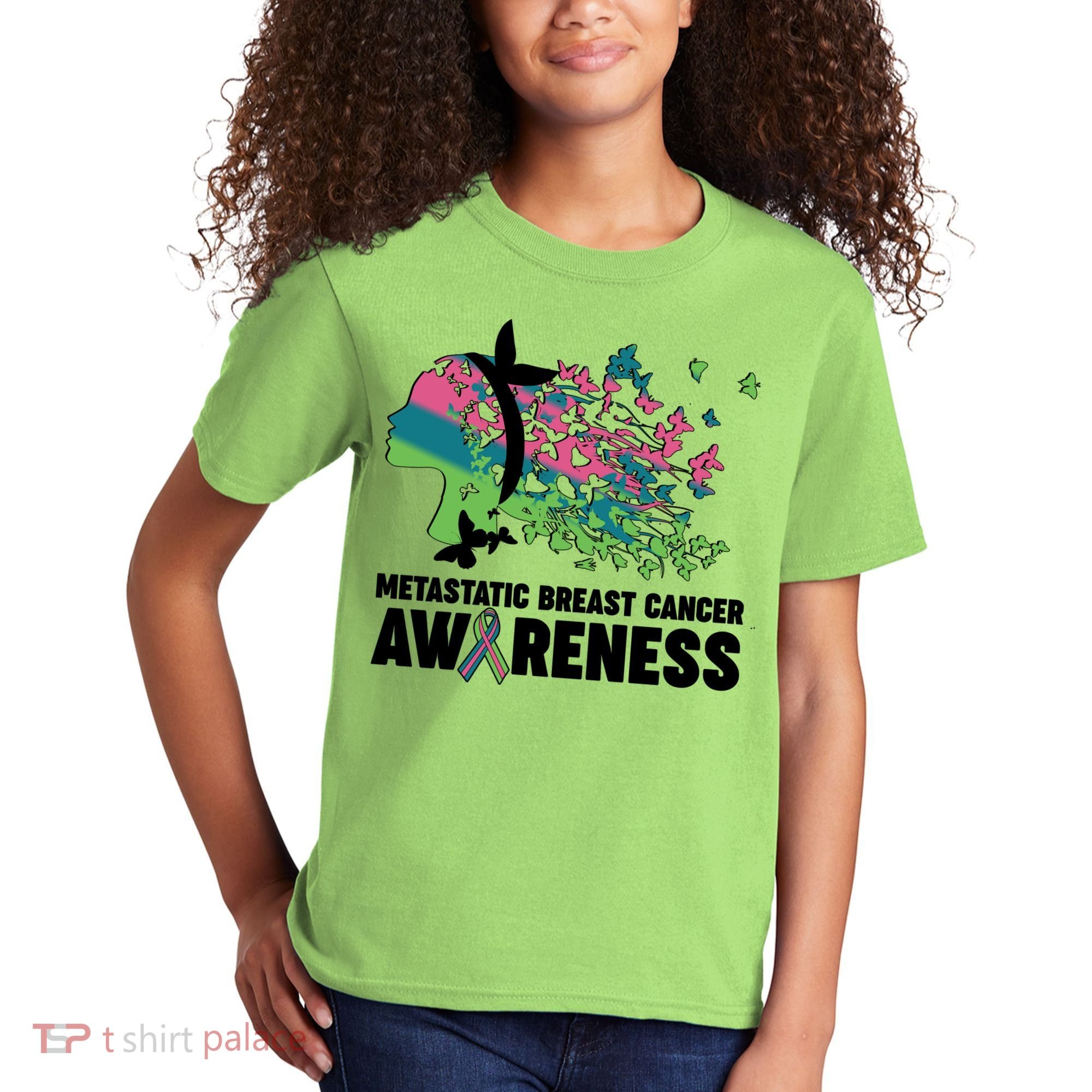 Metastatic Breast Cancer Awareness Butterflies Kids T-Shirt