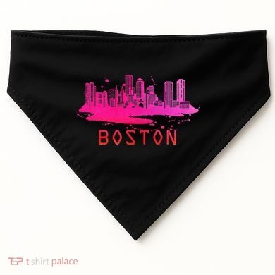 Modern Boston Cityscape Boston Massachusetts Skyline USA-Made Doggie Bandana