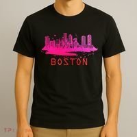 Modern Boston Cityscape Boston Massachusetts Skyline T-Shirt thumb 3