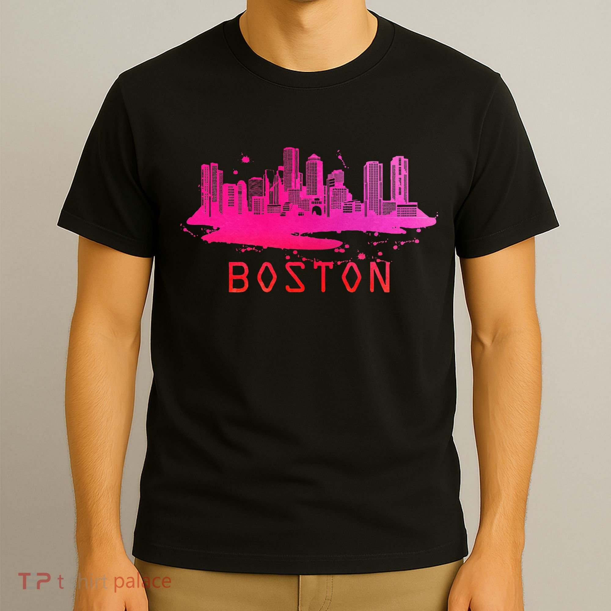 Modern Boston Cityscape Boston Massachusetts Skyline T-Shirt
