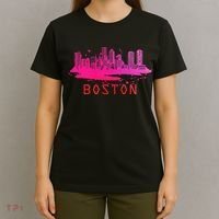 Modern Boston Cityscape Boston Massachusetts Skyline T-Shirt thumb 4