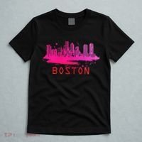 Modern Boston Cityscape Boston Massachusetts Skyline T-Shirt thumb 5
