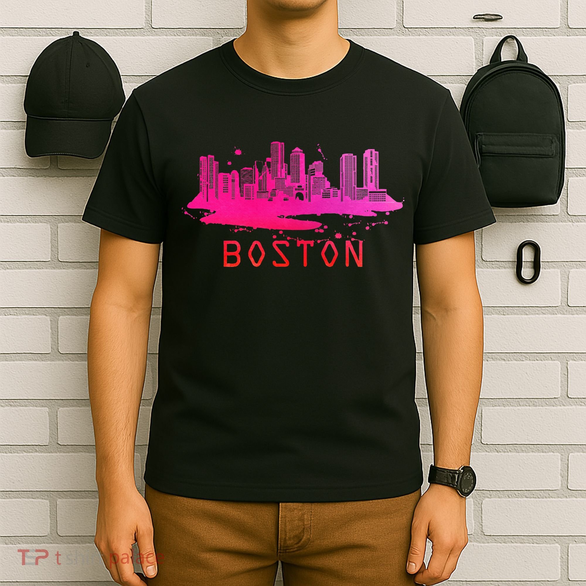 Modern Boston Cityscape Boston Massachusetts Skyline T-Shirt
