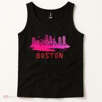 Modern Boston Cityscape Boston Massachusetts Skyline Tank Top thumb 2
