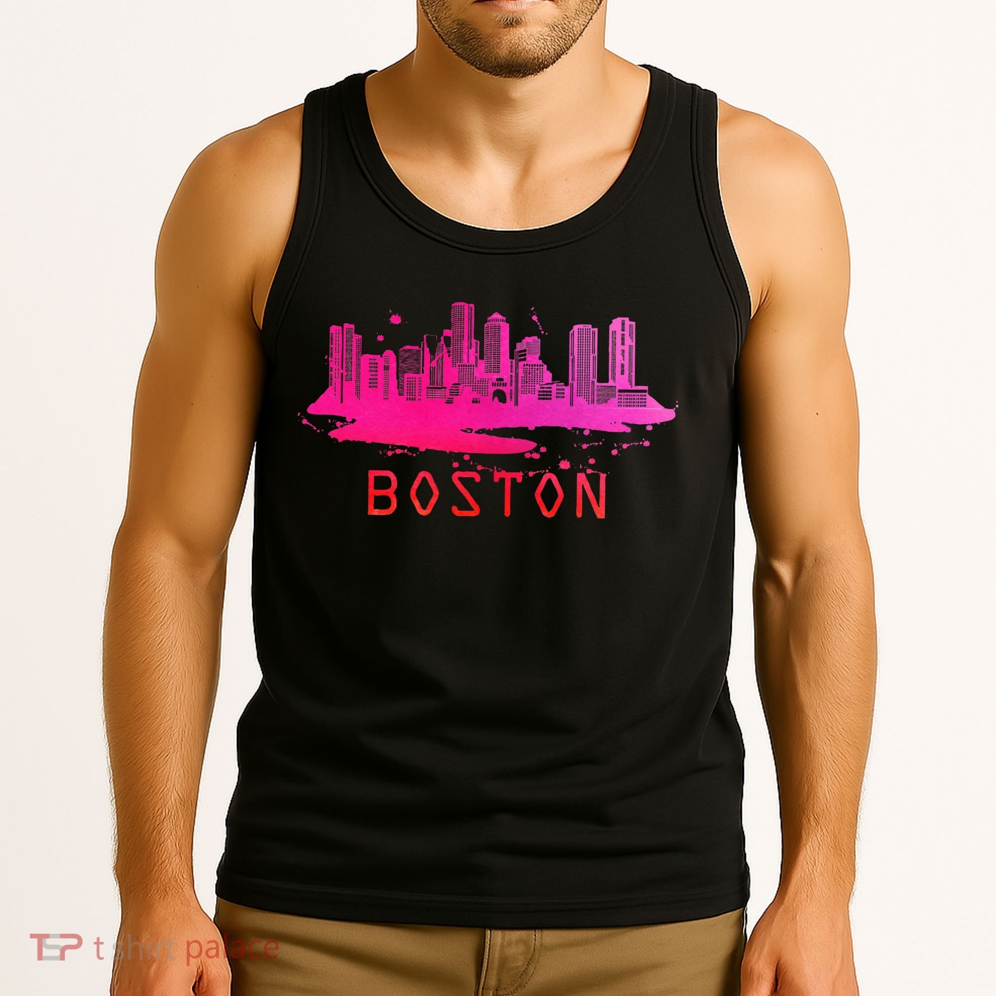 Modern Boston Cityscape Boston Massachusetts Skyline Tank Top