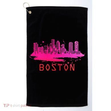 Modern Boston Cityscape Boston Massachusetts Skyline Golf Towel