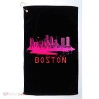 Modern Boston Cityscape Boston Massachusetts Skyline Golf Towel thumb 0