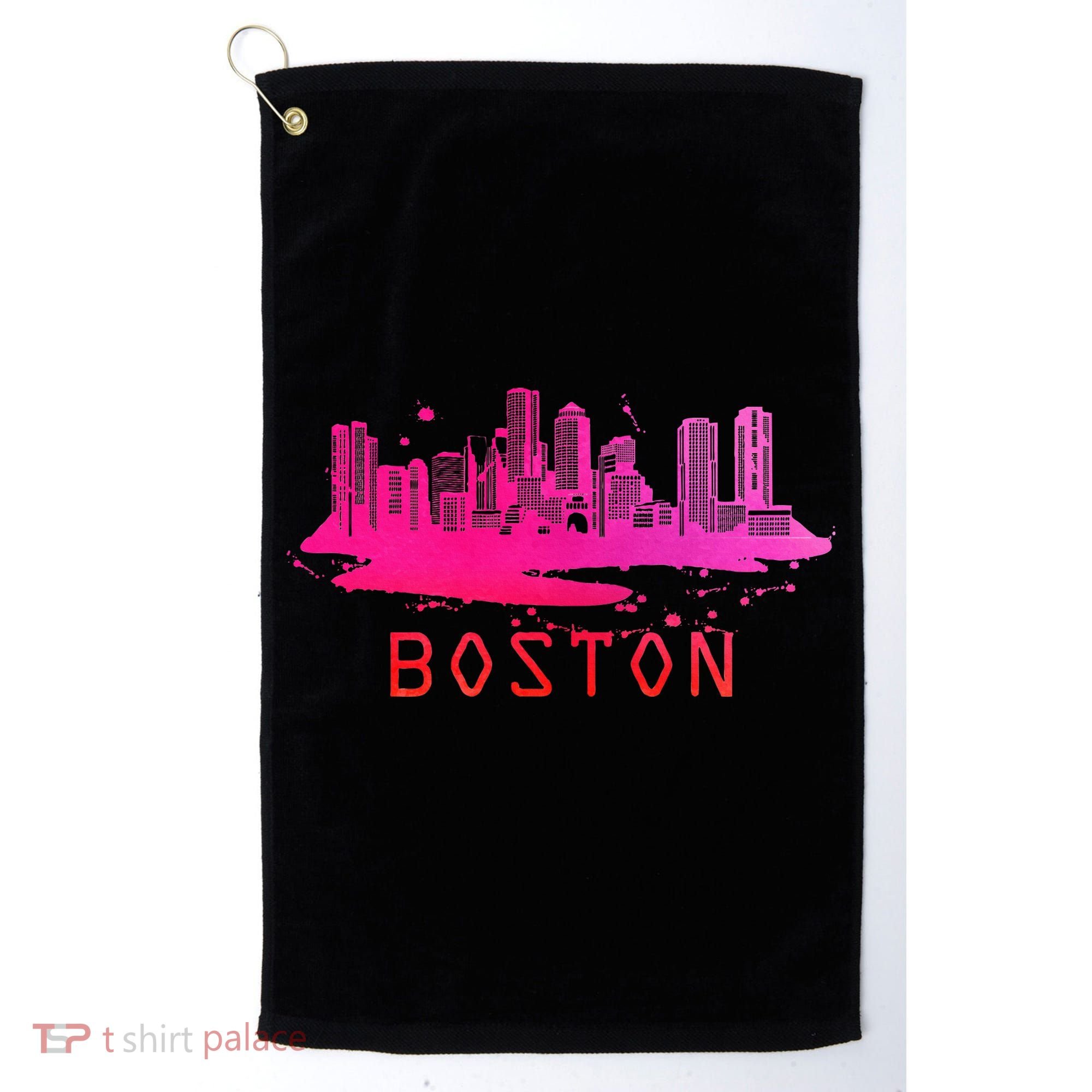 Modern Boston Cityscape Boston Massachusetts Skyline Golf Towel