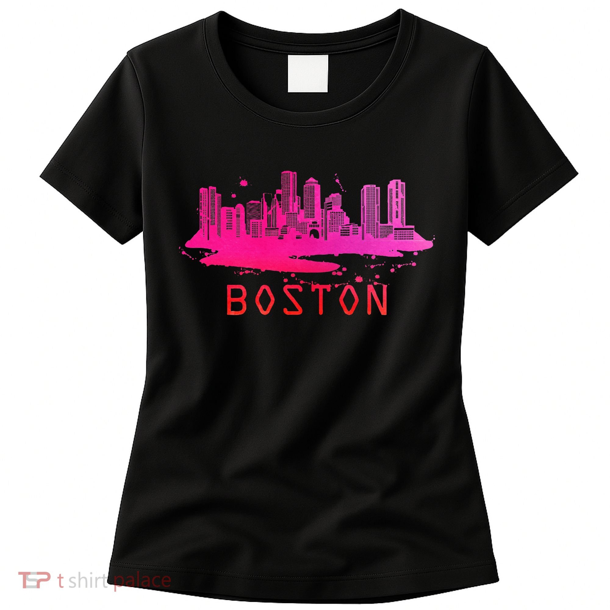 Modern Boston Cityscape Boston Massachusetts Skyline Women's T-Shirt