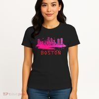 Modern Boston Cityscape Boston Massachusetts Skyline Women's T-Shirt thumb 4