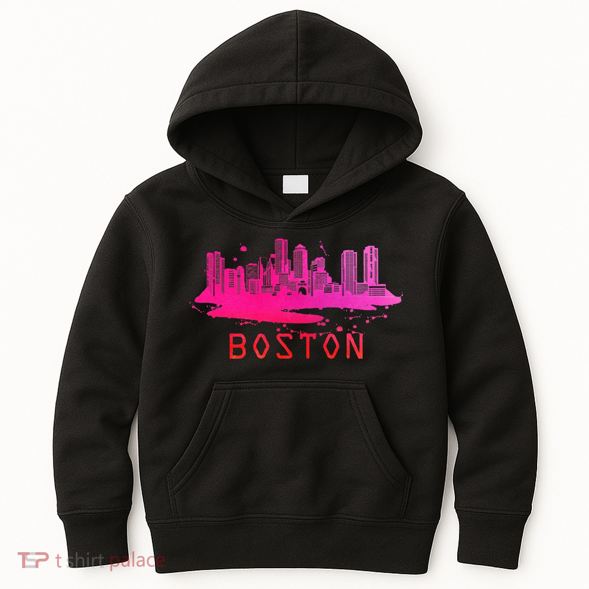 Modern Boston Cityscape Boston Massachusetts Skyline Kids Hoodie