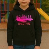 Modern Boston Cityscape Boston Massachusetts Skyline Kids Hoodie thumb 3