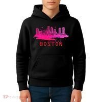 Modern Boston Cityscape Boston Massachusetts Skyline Kids Hoodie thumb 4