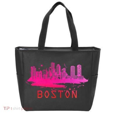 Modern Boston Cityscape Boston Massachusetts Skyline Tote Bag