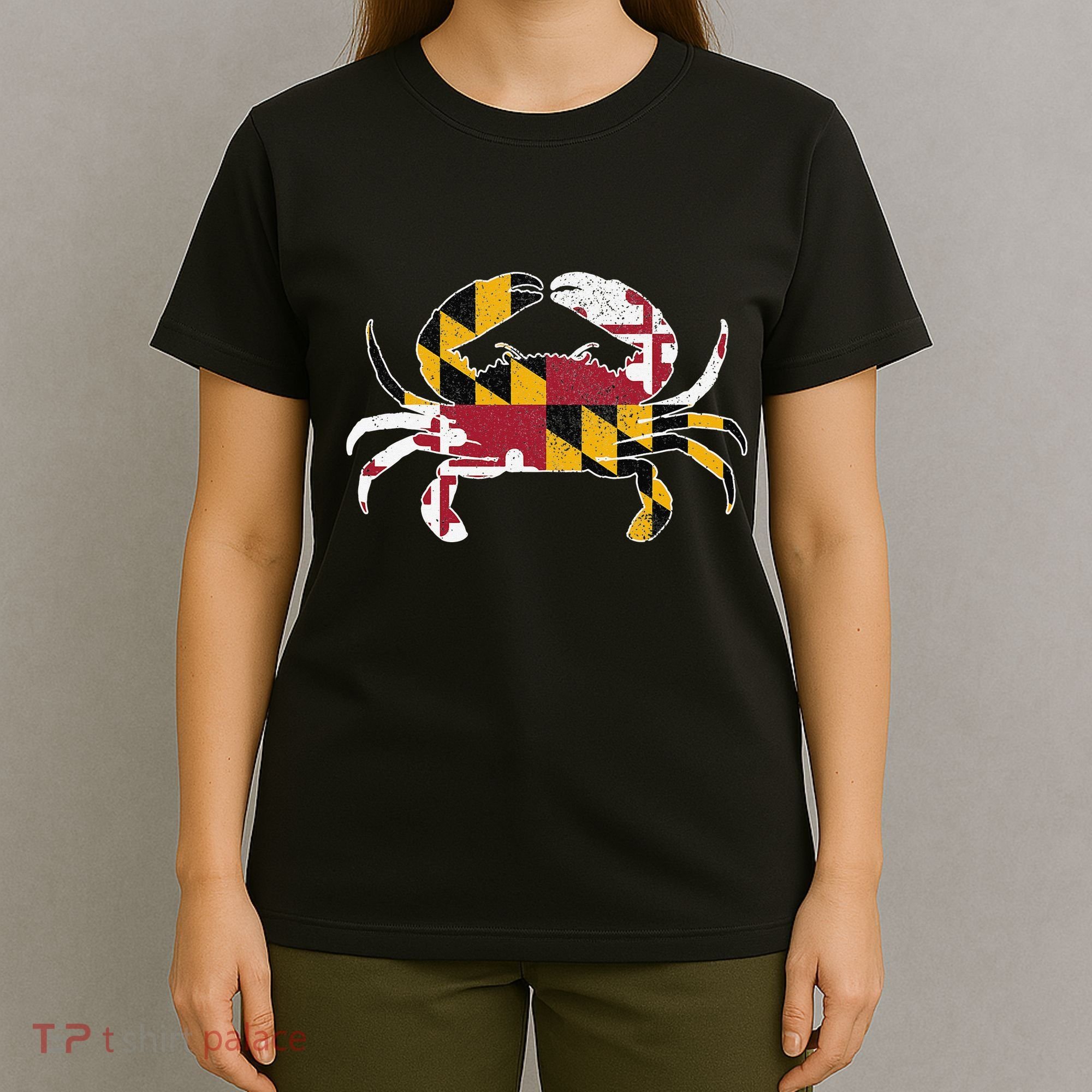 Maryland Blue Crab Vintage Maryland Flag Pride T-Shirt