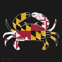 Maryland Blue Crab Vintage Maryland Flag Pride T-Shirt thumb 7