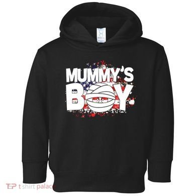Mummys Boy Cute American Flag Toddler Hoodie