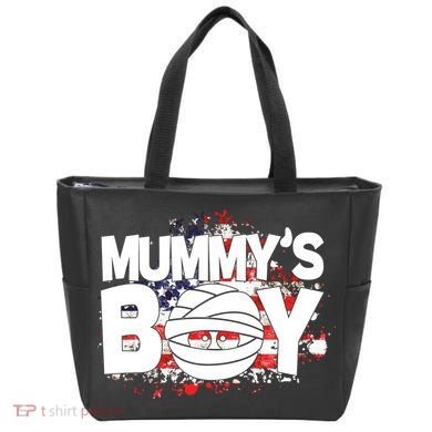 Mummys Boy Cute American Flag Tote Bag