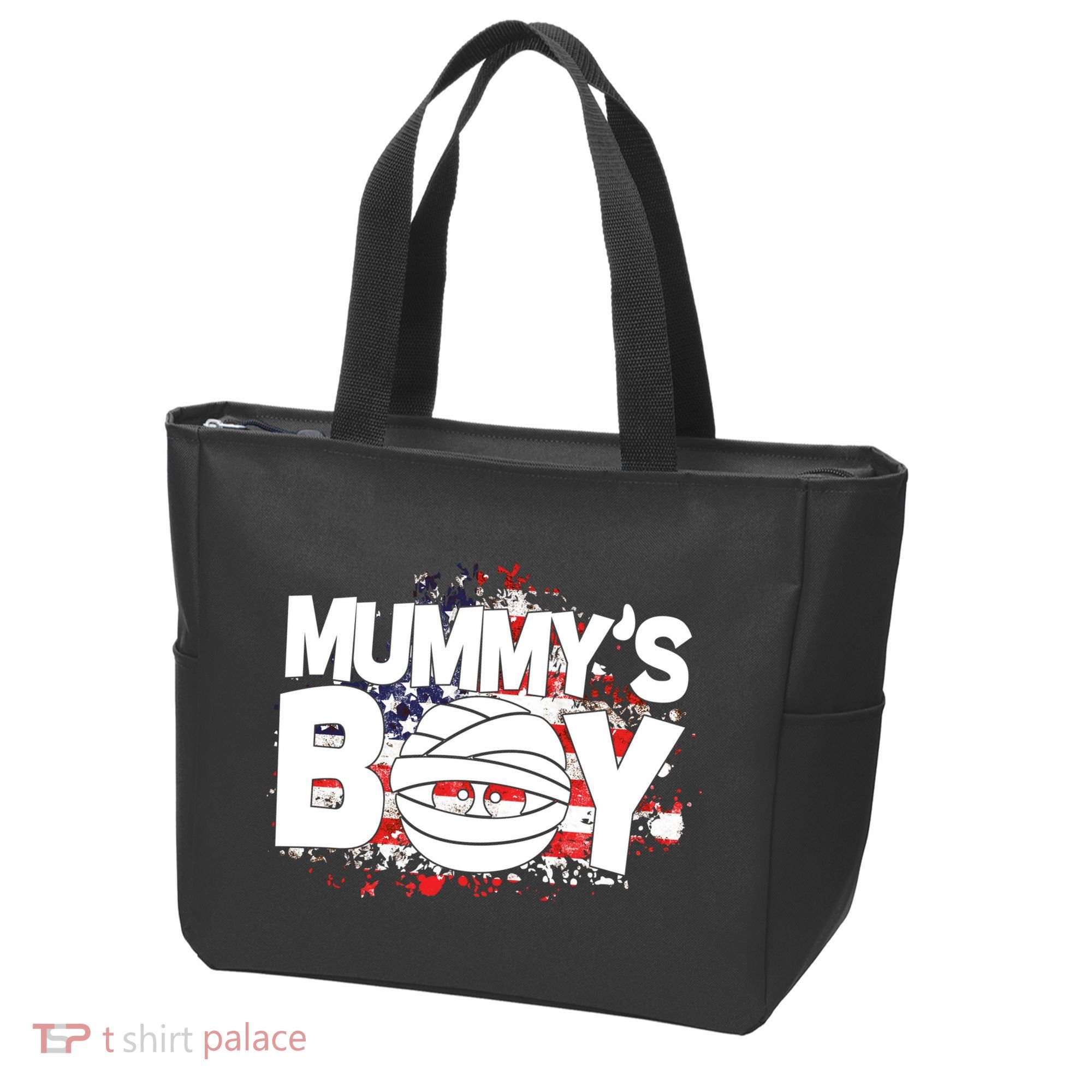 Mummys Boy Cute American Flag Tote Bag
