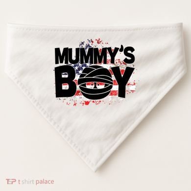 Mummys Boy Cute American Flag USA-Made Doggie Bandana