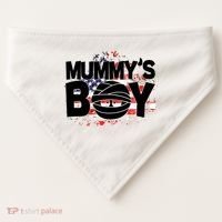 Mummys Boy Cute American Flag USA-Made Doggie Bandana thumb 0