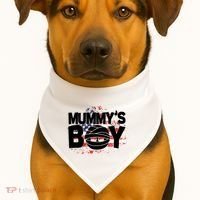 Mummys Boy Cute American Flag USA-Made Doggie Bandana thumb 1