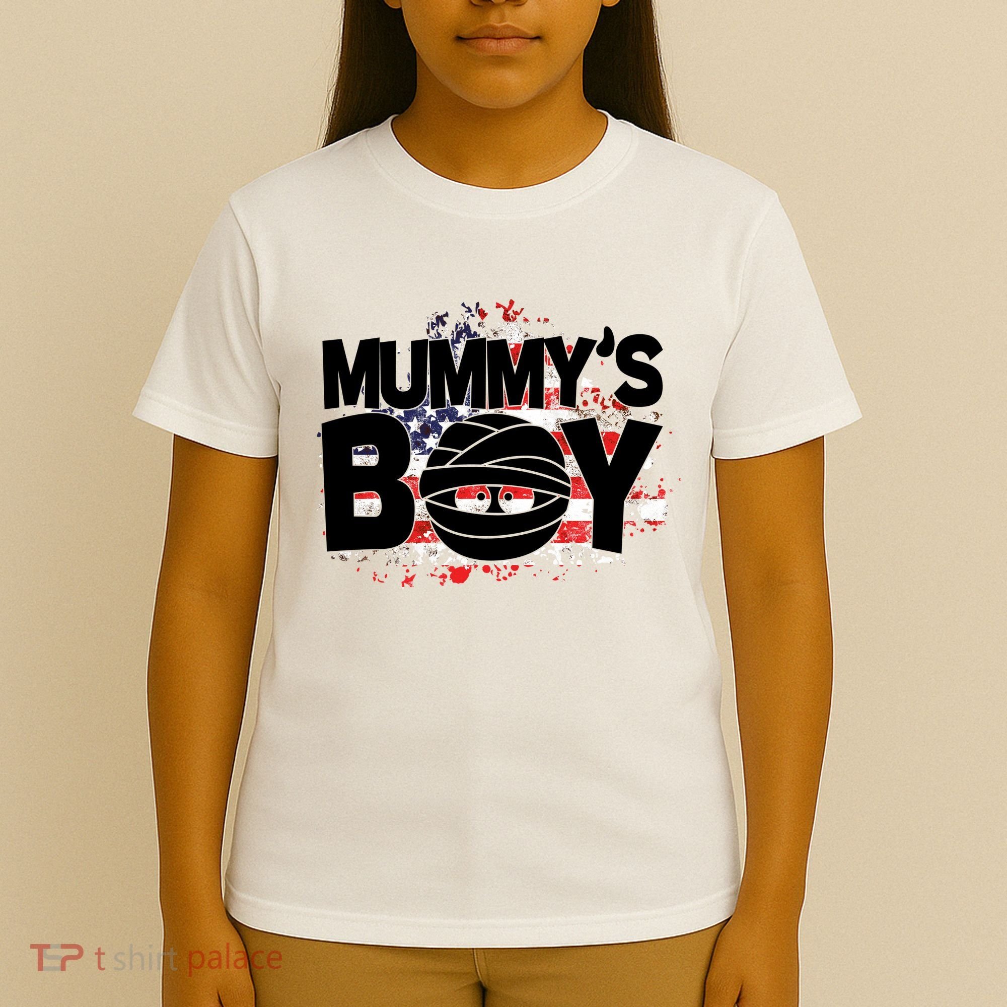 Mummys Boy Cute American Flag T-Shirt
