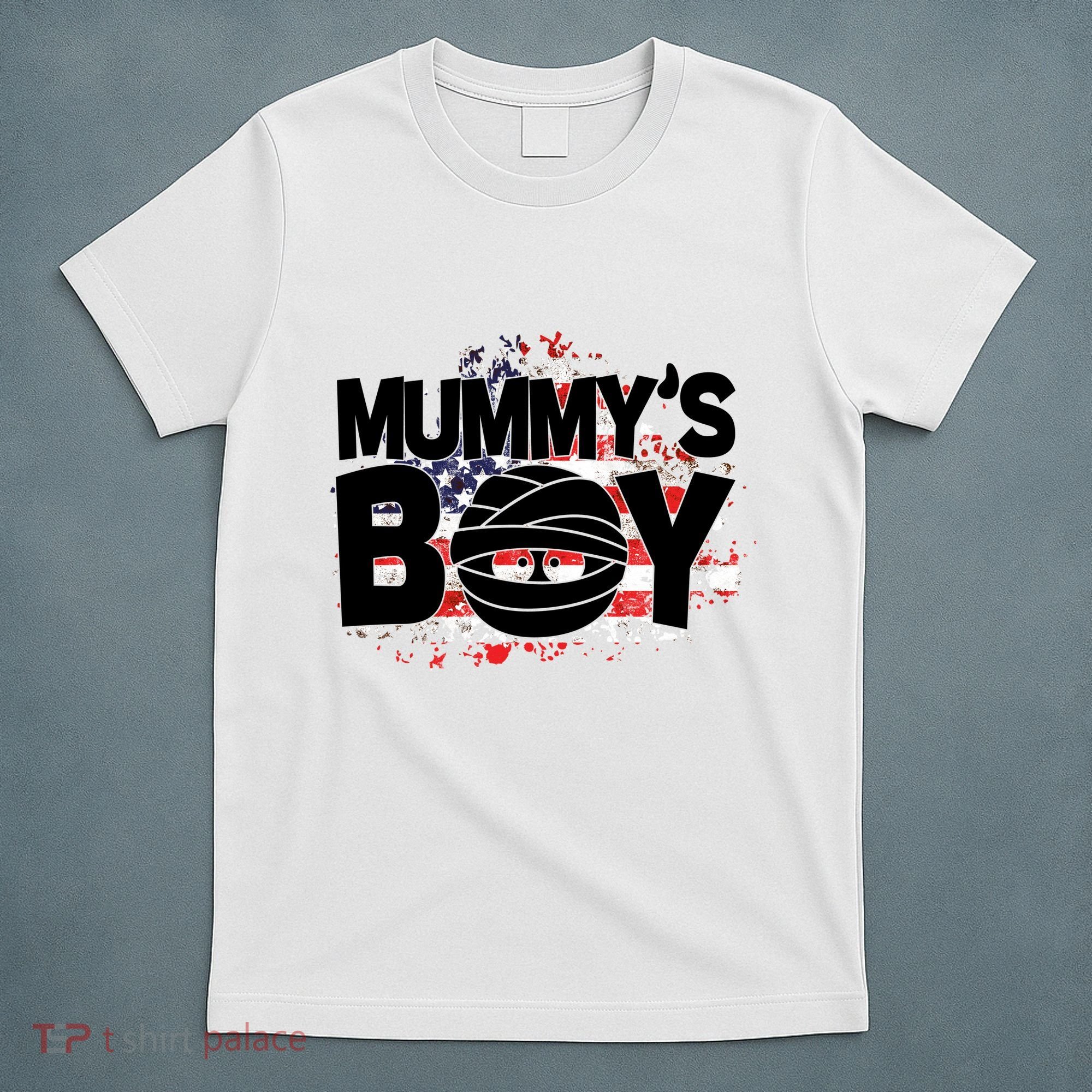 Mummys Boy Cute American Flag T-Shirt