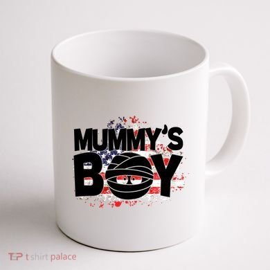 Mummys Boy Cute American Flag Coffee Mug back