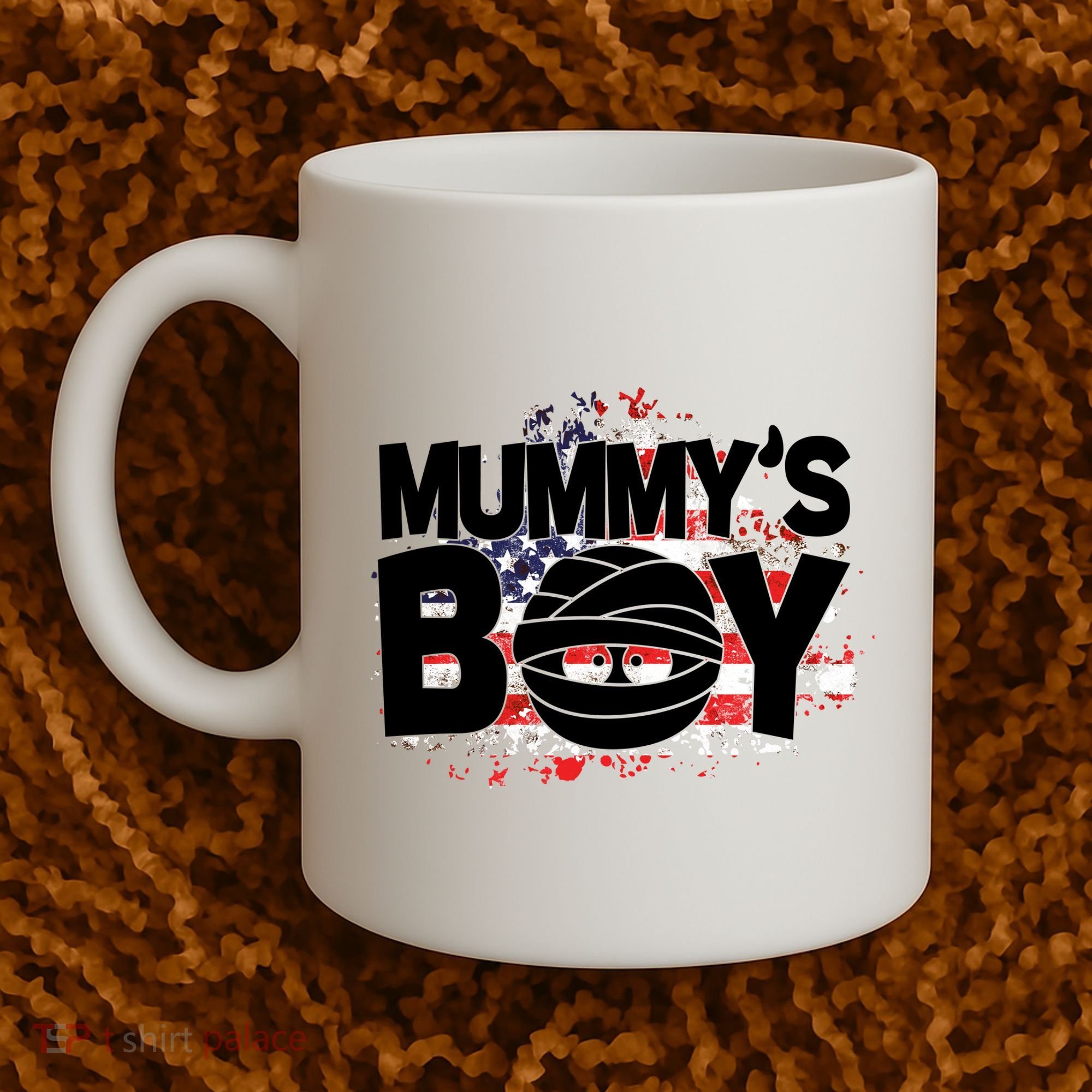 Mummys Boy Cute American Flag Coffee Mug
