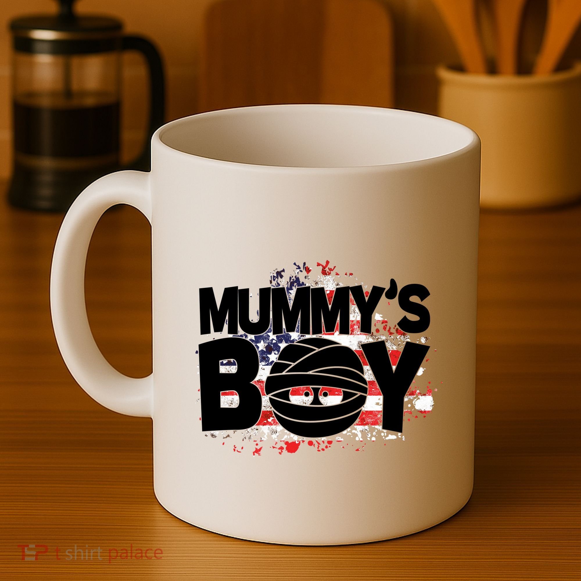 Mummys Boy Cute American Flag Coffee Mug
