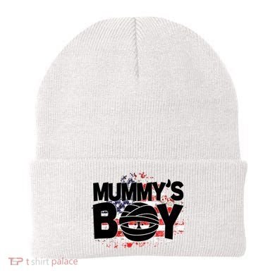 Mummys Boy Cute American Flag Beanie