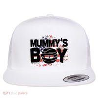 Mummys Boy Cute American Flag Flat Bill Trucker Hat thumb 0