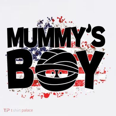 Mummys Boy Cute American Flag Flat Bill Trucker Hat