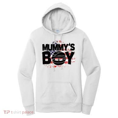 Mummys Boy Cute American Flag Women's Hoodie