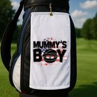 Mummys Boy Cute American Flag Golf Towel thumb 2