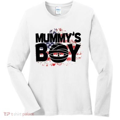 Mummys Boy Cute American Flag Women's Long Sleeve Shirt